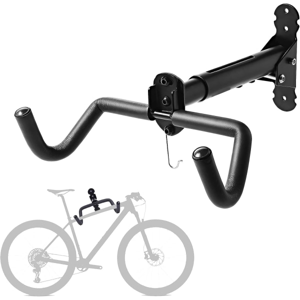 Cykelväggfäste - Cykelställ förvaring - Horisontellt cykelställ - Justerbar cykelkrok