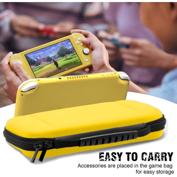 (Gul) 1 st Nintendo Switch Lite-fodral, hårt fodral för Nintendo Switch Lite-konsol, inklusive 8 spelkort, JoyCon och andra tillbehör.