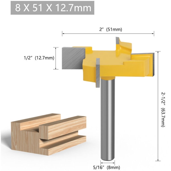 8 mm skaftfräs CNC fräs, träfräs hyvel träbearbetningsverktyg, CNC frässtift för träskiva