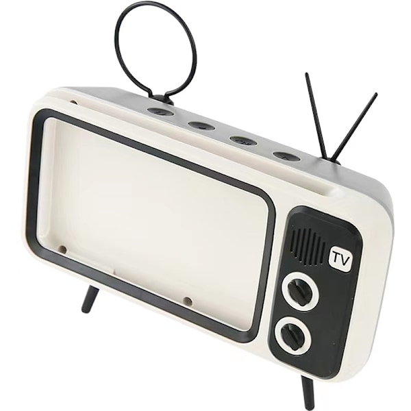 Retro-tyylisen TV:n muotoinen HD-stereokaiutin Bluetoothilla, mini-luova 15 cm:n matkapuhelinkaiutin, yksinkertainen kotikäyttöön sopiva äänipalkki (harmaa)