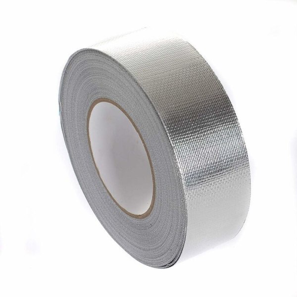 Forstærket aluminiums selvklæbende tape 50 mm x 5 m, aluminium vandtætningsstrimmel, tætningsbånd + glasfiberforstærkning