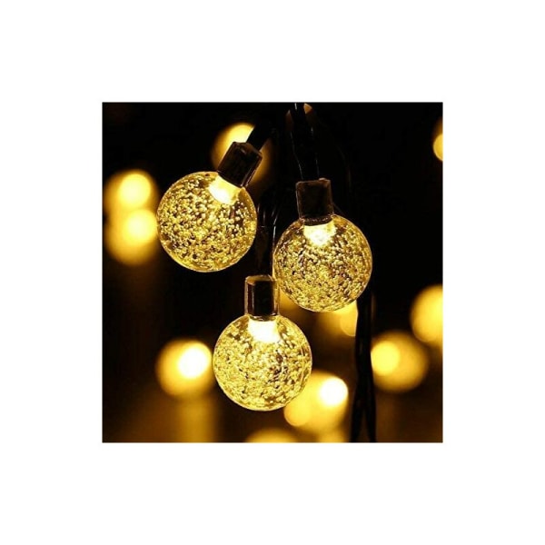 Utomhus solcellslingor, 4,5 m 30 LED kristallkula ljusslinga med 2 belysningslägen Ljusdekoration för jul, träd, trädgård, uteplats, balkong