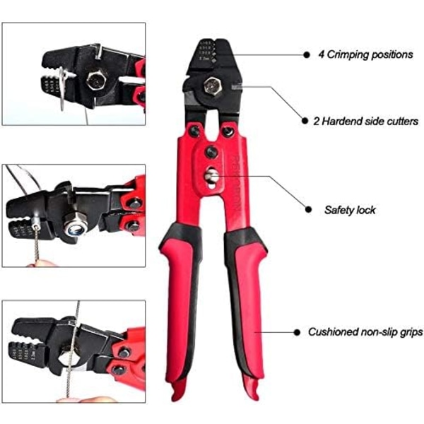 Krympeverktøy 0,1-2,2 mm² Håndkrympeverktøy Wire Rope Cutter Krympeverktøy