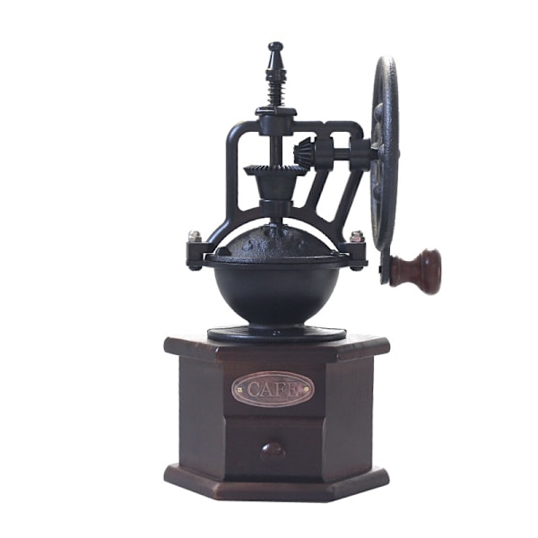 Retro hexagonal ferris wheel hand grinder kaffeböna kvarn gjutjärn kvarn pepparkvarn
