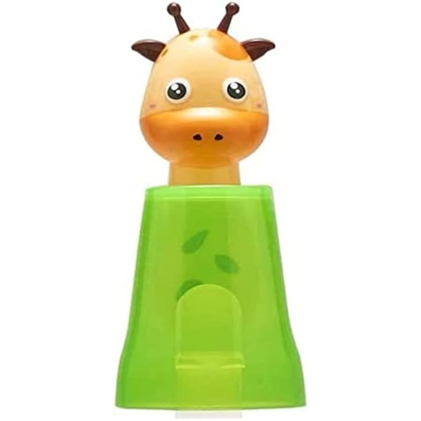 (Giraff) Tandborste Mugg med Tandborsthållare för Barn Cartoon Djur Glas Mugg Bad Bollhållare Toalett Tandborsthållare