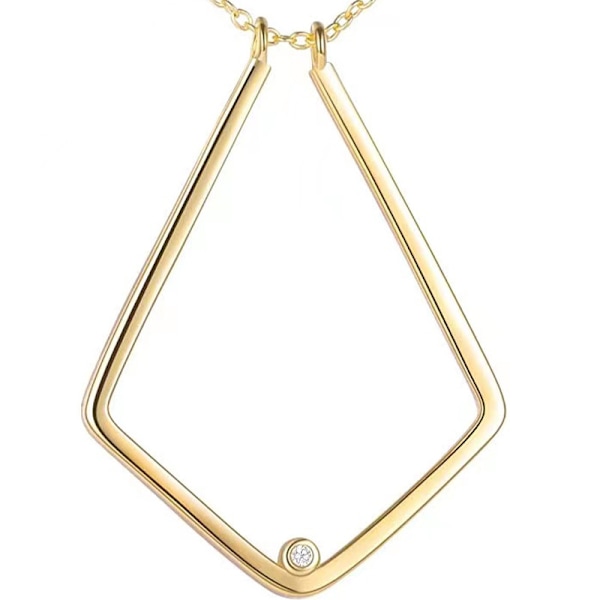 Guld Färg Ringhållare Halsband Hänge Smycken för Kvinnor Fru Flickvän