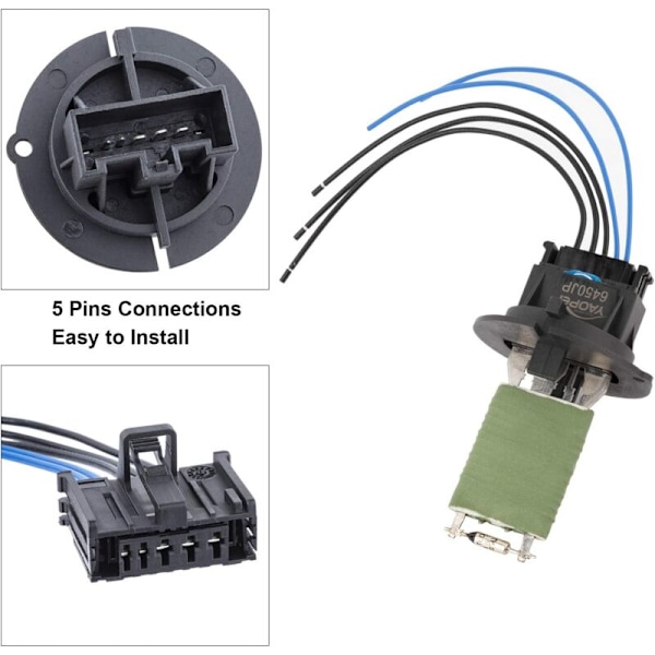 Varme Modstand + Ledningsnet 206 307 C3 Xsara Picasso Blæsermotor Modstand 6450JP 6450.JP