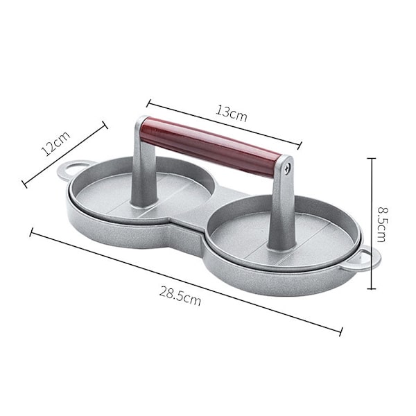 Hamburgerpress, Hackbiffburgarepress med dubbelform, 12 cm