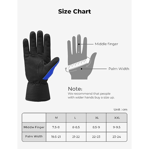 Vinter Motorcykelhandsker til Mænd, Vandtætte Vindtætte Letvægts Varme Touchscreen Handsker til Motorcykelkørsel og Udendørs Sport til ATV-kørsel