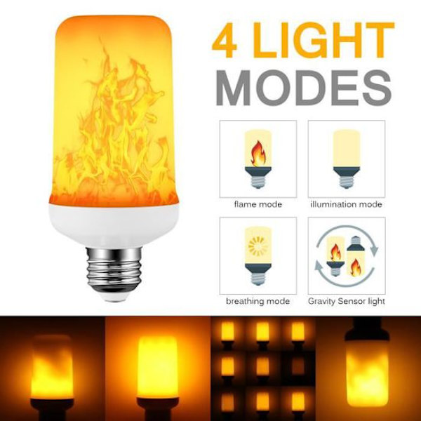 7W E27 LED-lampa med flammande effekt, energibesparande LED-lampa med flammande effekt, dekoration för inomhus- eller utomhusbruk, hem, trädgård