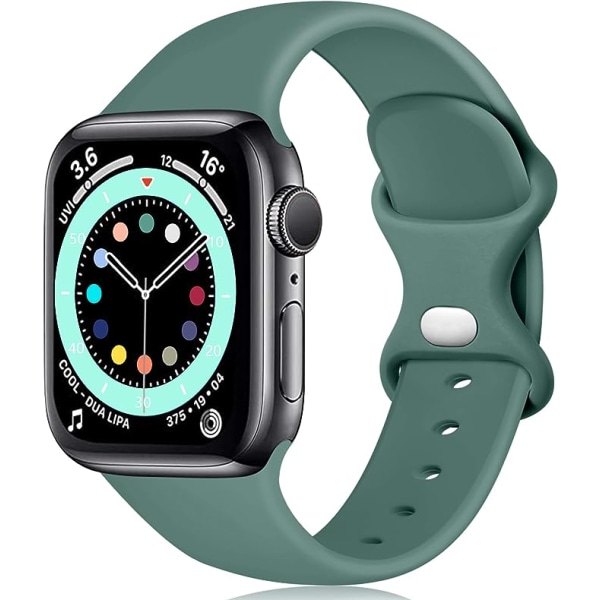 Silikonrem (grønn, stor) kompatibel med Apple Watch-rem 4