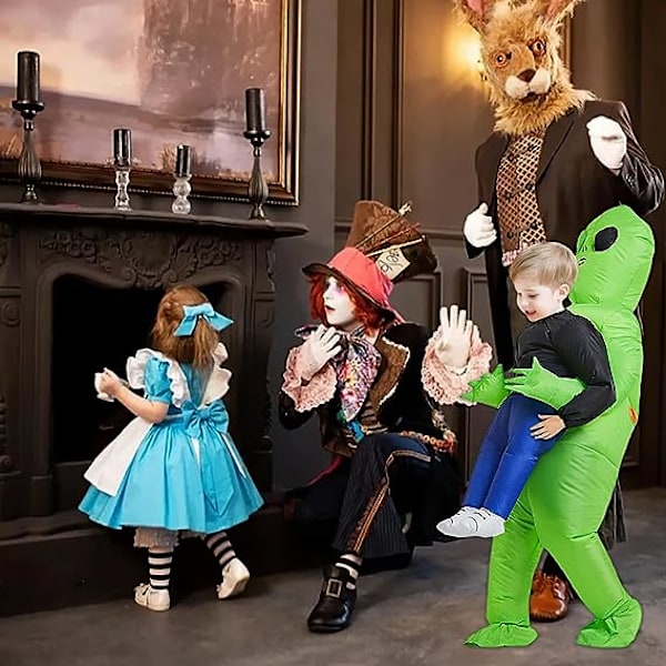 Oppustelig dinosaur alien kostume (børneversion), alien fancy dress kostume voksen mænd sjovt