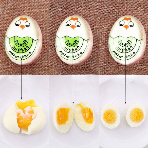 2 stk. eggkokingstimer, eggtimer, harpiks eggtimer, for matlaging (to farger)