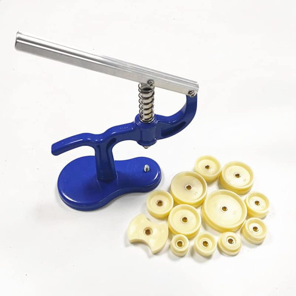Klockverktyg Press Closer Klockreparation Verktyg med 12 Plastinsatser Tryckplattor