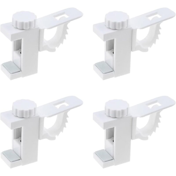 4 Stykker Gardinholder Clip Beslag, Gardinholder Clip Beslag, Justerbar Tværstang Gardinstang Håndklæde Opbevaringskrog til Organizer
