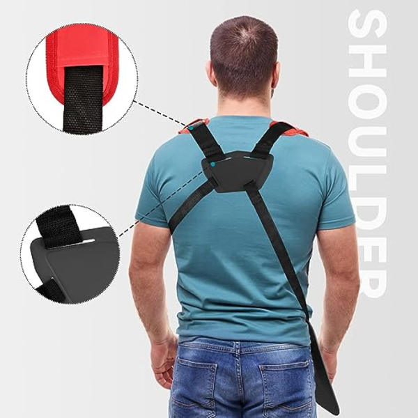 (Rød) Trimmer Skulderstropp - Dobbel Skuldersele Trimmer med Justerbar Slitesterk Nylonbelte for Gresstrimmer eller Hagearbeid for STIHL FS, KM Ser