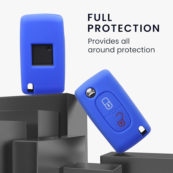 (Värit) Auton avaimen lisävarusteet, yhteensopiva Peugeot Citroën Dual Key - Auton avaimen pehmeä silikonikuori