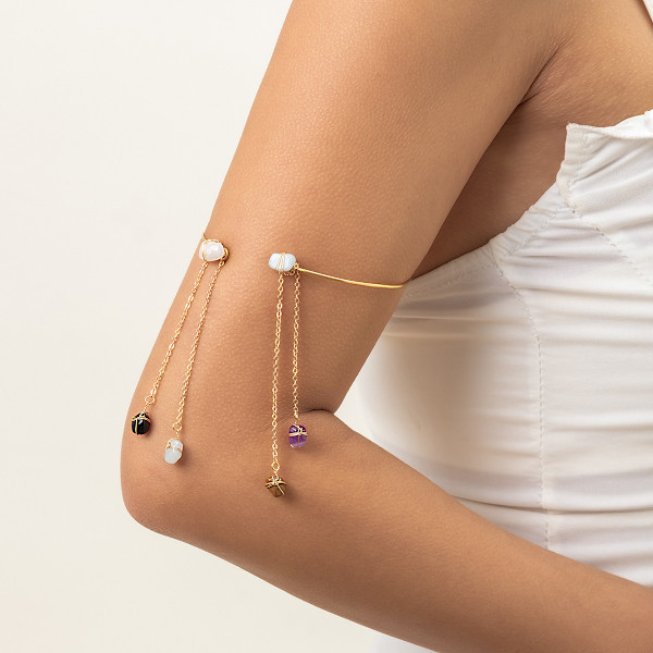 Rustik og enkel ferie-stil grus-tassel armbånd personlighed åben armring armkæde