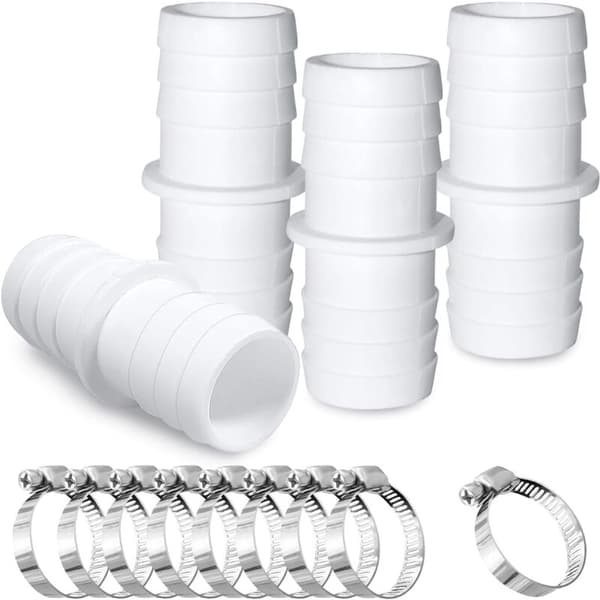 4-delars adapter pooltillbehör, 32 mm diameter, poolröranslutningssats med 8 klämringar