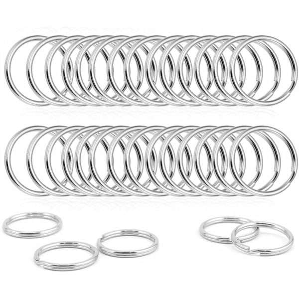 100 stk. nøgleringe, nøglering dør nøgleholdere små, nikkel runde dør, metal legering dør ring til reception bil nøgle vedhæng diy kunst håndværk