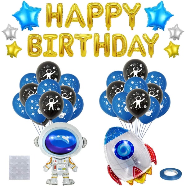 Børns fødselsdag dekoration dreng, stor rum astronaut raket fo
