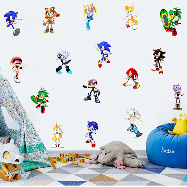 Sonic the Hedgehog -seinätarra, irrotettava ja liimattava