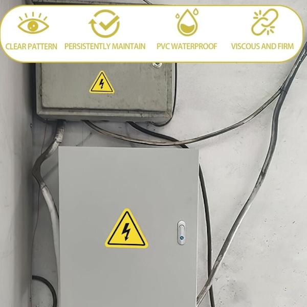 El-skylt Dekal Gul Elektrisk Fara Skylt Elektrisk Fara 20 Stycken PVC Skylt 5cm10cm Självhäftande Dekal El-fara Triangulär