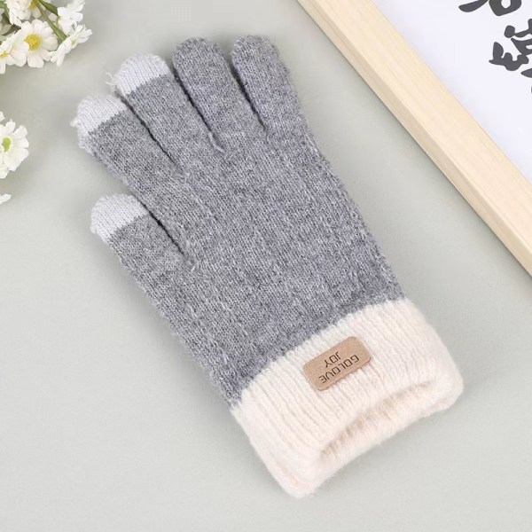 Kvinders handsker varme og kuldesikre touch screen handsker vinterhandsker kvinders udendørs fleece fortykkede uldhandsker 6 stykker