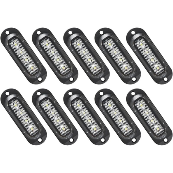 10X LED Sidemarkeringslys 12/24V LED Positionslys Trailer Sidelygte Advarselslys til Lastbil RV Campingvogn (Hvid)