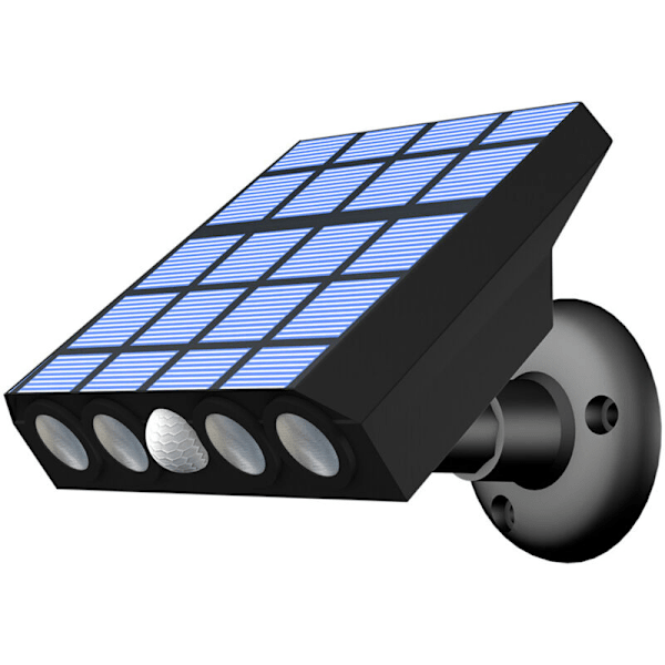 Utomhuslampa med solenergi, 4 LED, känslig ljusstyrning/PIR-rörelsesensor, mänsklig rörelsedetektor/3 olika belysningslägen/IP65 integrerad