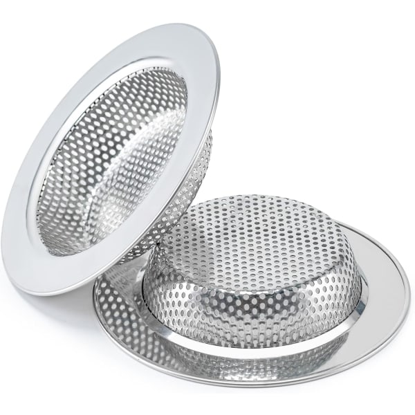 2 STK vask sil for de fleste kjøkkenvask avløpskurv, oppgradert dobbeltlags sikker design kjøkkenvask sil (4,5 tommer).