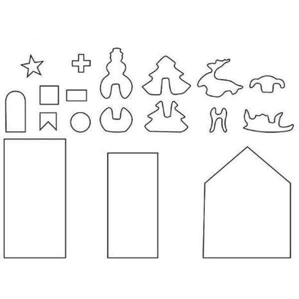 3D Pepparkakshus Form Kakskärare Set Presentförpackning 18 st
