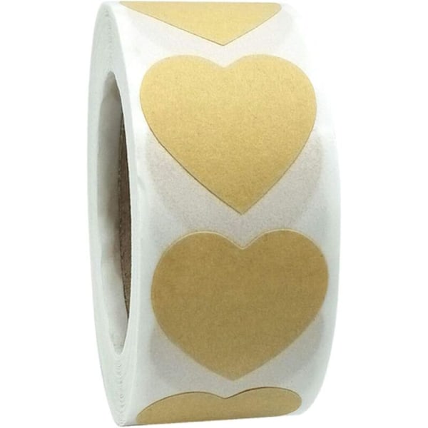 Sydämenmuotoiset itseliimautuvat tarrat, Kiitostarra rulla, ammattikäyttöön tai henkilökohtaiseen käyttöön, KRAFT-paperi, 2,5 cm (sydän)