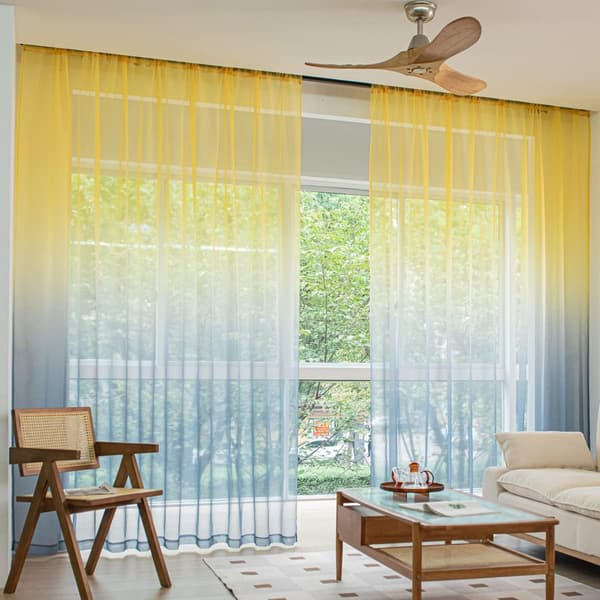Fönster Gradient Färg Skira Gardiner 259 cm Längd 2 Delar Skira Gardinpaneler Basic Stångset för Sovrum Vardagsrum Barnrum Kök Uteplats