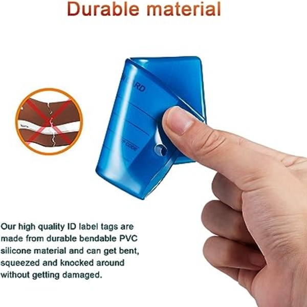 Transparent flip-over-bagagelappar, 5-pack, flexibel silikon-tr