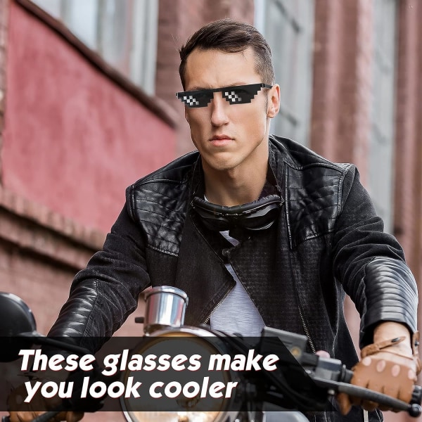 8 Bit Pixel Mosaic Glasses Unisex Solbriller Anti-UV Gamer Solbriller Kule briller for menn Dame Barn Tilbehør