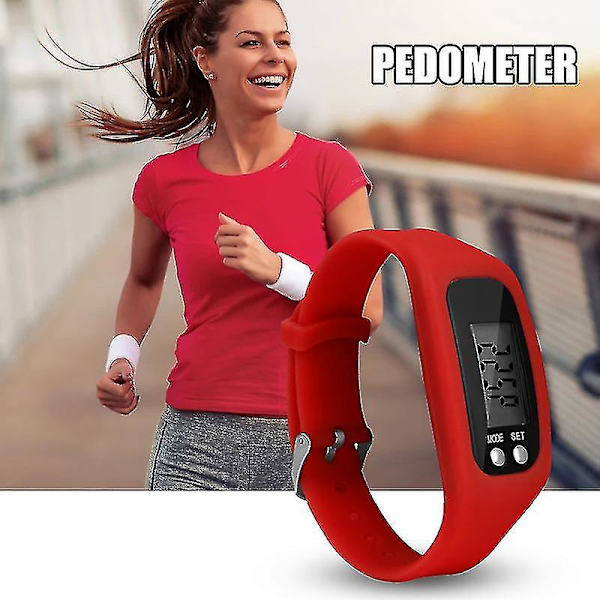 Stegräknare med LCD-display, enkel användning, stegräknare för promenader och fitness
