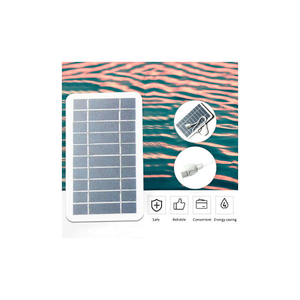 Liten solpanel, liten solpanel med USB DIY Solcell i monokristallin vattentät Camping Solenergi Panel för Banktelefon