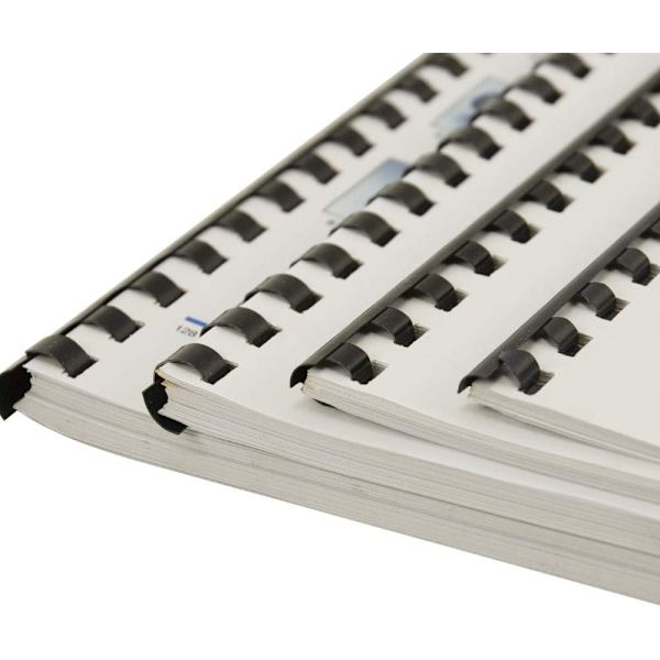 Svart, 100-pack - Lösbladspärmkammar, Blandad storlek, 21 ringar, 6 mm plastlösbladspärmkammar, 20-90 ark bindning, A4