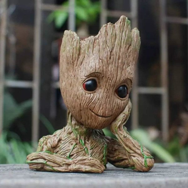 Blomsterpot Guardians of the Galaxy Baby Action Figures Model Sød Legetøj Pen Pot（2 Stykker）