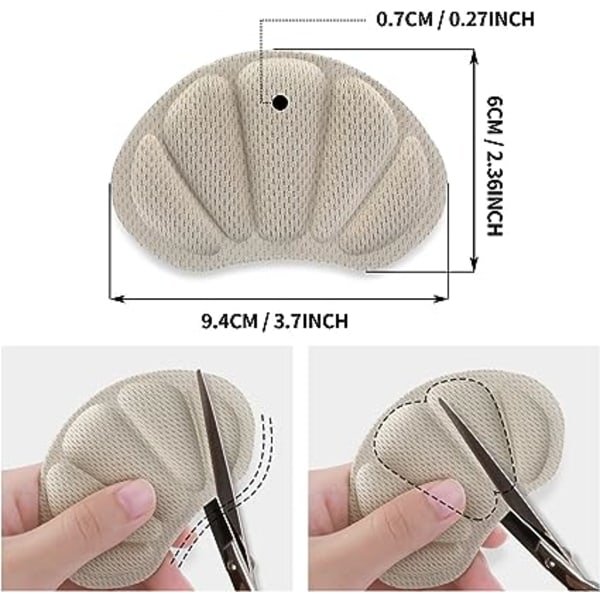 3 pairs of self-adhesive heel pads (beige/black/grey) for men's and women's wide shoes non-slip and abrasion-resistant wide heels