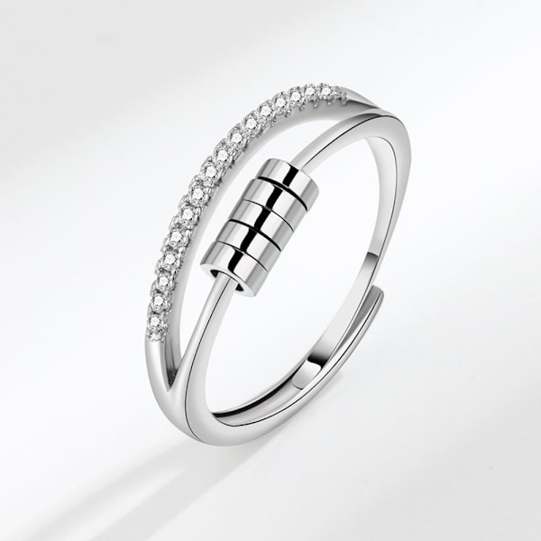 Stress resistant ring adjustable silver