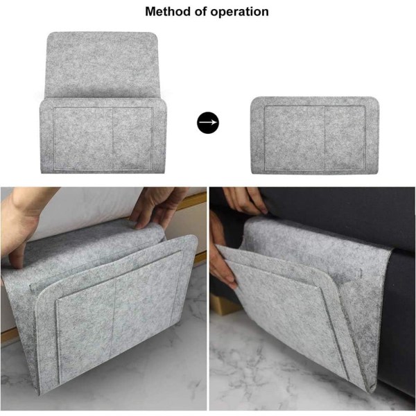 Känsla Sängförvaring Hängande, Sängförvaring Ficka Våningssäng Förvaring Väska Sängsida Organizer Caddy För Rum Grå