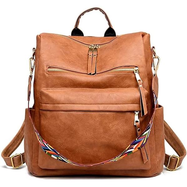 PU Læder Skuldertaske - Rejsetaske Multifunktionel Designertaske - Brun