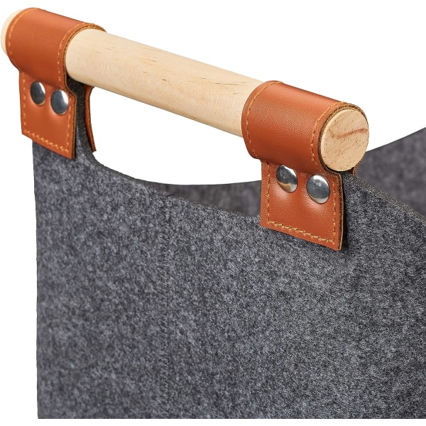 Filthåper, oppbevaringskurv, sammenleggbar, eske med håndtak, mørkegrå 34*22* ​​​​​​22cm