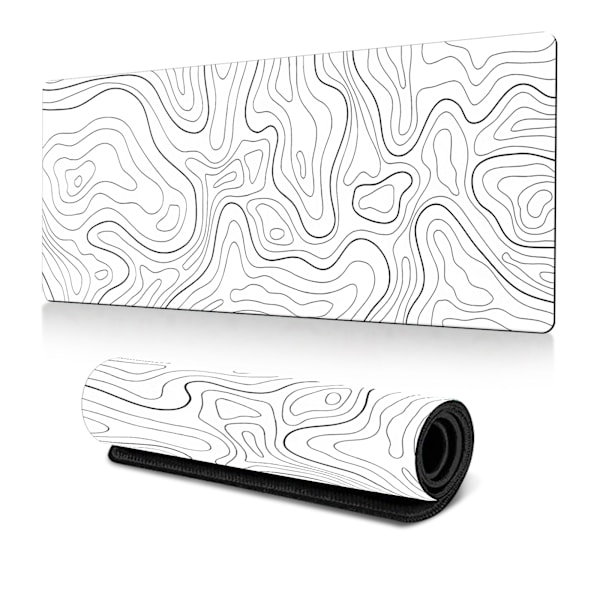 Contour Gaming Mouse Pad Hvid Stor mussemåtte til tastatur og M