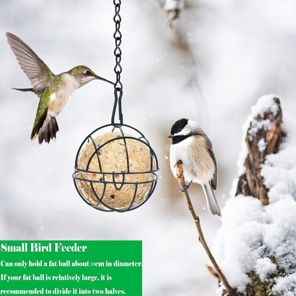 4 stk. Ball Hanging Bird Feeder, Bird Feeder for Small Wild Birds, Metal Fat Ball Bird Feeder for Outdoor and Indoor