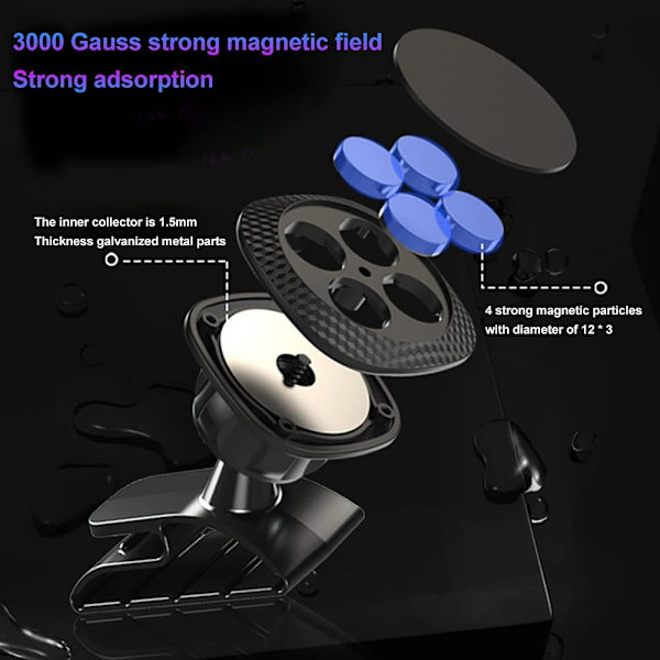 Universaali magneettinen auton puhelinteline, itseliimautuva