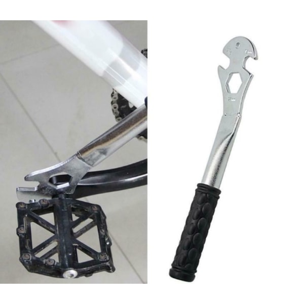 Sykkelpedalnøkkel (15 mm bilateral åpning), bunn i legert stål
