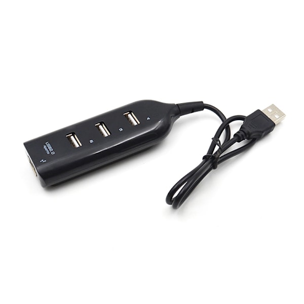 USB 2.0 Hub til 4-porter Svart